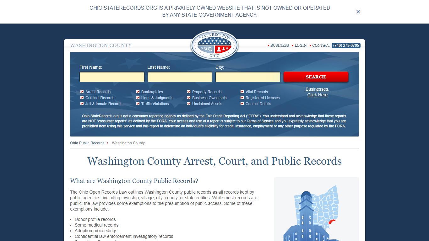 Washington County Arrest, Court, and Public Records